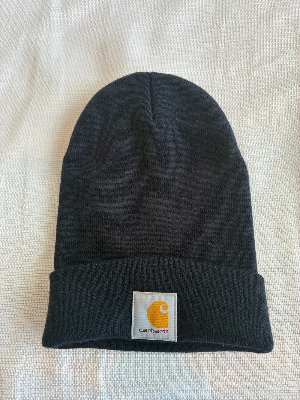 Carhartt Navy Cuffed Beanie with Gold Logo Patch (NWOT)